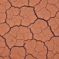 Cracked, reddish-brown soil indicative of arid, Royalty Free Stock Photo