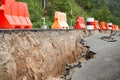 Cracked road after the earthquake, non-standard construction Royalty Free Stock Photo