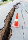 Cracked road after earthquake Royalty Free Stock Photo
