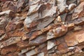 Cracked rocks, shale stone rock texture closeup