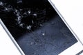 Broken phone with cracked screen Royalty Free Stock Photo