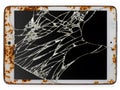 cracked screen with tablet pc Royalty Free Stock Photo