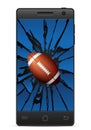 Cracked smart phone american football