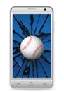 Cracked smart phone baseball