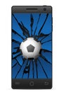 Cracked smart phone soccer