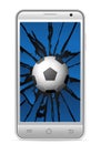 Cracked smart phone soccer