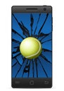 Cracked smart phone tennis