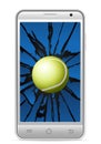 Cracked smart phone tennis