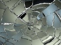 Cracked and Splitted glass on white Royalty Free Stock Photo