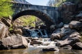 a cracked stone arch bridge ready to collapse