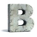 Cracked stone 3d font letter B