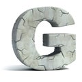 Cracked stone 3d font letter G