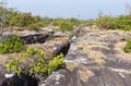 Cracked stone field from the erosion of the weathering Royalty Free Stock Photo