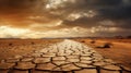 Cracked stormy highway in a deserted desert with grain texture and scratches Royalty Free Stock Photo