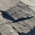 Cracked surface of gray rock, forming a pattern of rectangular blocks Royalty Free Stock Photo