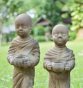 Cracked surface of old Buddha statue, decline of Buddhism concept