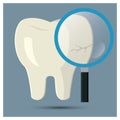 cracked tooth checkup. Vector illustration decorative design Royalty Free Stock Photo