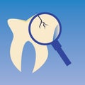 cracked tooth checkup. Vector illustration decorative design Royalty Free Stock Photo