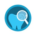 cracked tooth checkup. Vector illustration decorative design Royalty Free Stock Photo