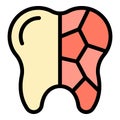 Cracked tooth icon vector flat