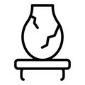 Cracked vase icon outline vector. Making art