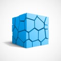 Cracked vector blue cube