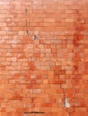 Cracked wall brick wall texture, old wall with red brick background with old dirty and vintage style pattern Royalty Free Stock Photo