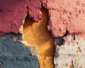 Cracked Wall Texture with Peeling Paint Royalty Free Stock Photo