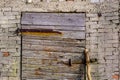 cracked walls with splices in old concrete building Royalty Free Stock Photo