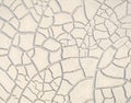 Cracked white clay on dried lakebed natural beige pattern Royalty Free Stock Photo