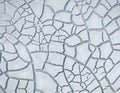 Cracked white clay on dried lakebed natural pattern Royalty Free Stock Photo