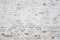 Cracked white grunge brick wall textured