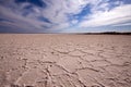 Cracked white surface of the Great Salt Lake Hart in central Australia Royalty Free Stock Photo
