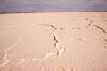 Cracked white surface of the Great Salt Lake Hart in central Australia