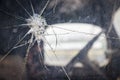 Cracked Window Glass on Antique Truck Abstract Royalty Free Stock Photo