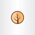 cracked wood tree vector logo icon