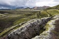 View of the Landmannalaugar mountains on Iceland