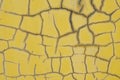 Cracked yellow paint wall