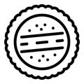 Cracker biscuit icon, outline style