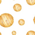 Cracker biscuit seamless background.