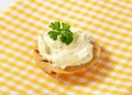 Cracker with cheese spread Royalty Free Stock Photo