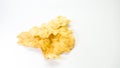 Cracker chips made from melinjo or belinjo seeds, Indonesian specialty Gnetum gnemon, selected focus, on white background