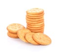 Cracker cookie on white background Royalty Free Stock Photo