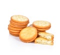 Cracker cookie on white background Royalty Free Stock Photo