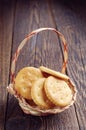 Cracker cookies in basket