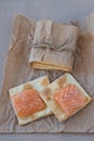 Cracker with a salmon Royalty Free Stock Photo