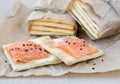 Cracker with a salmon Royalty Free Stock Photo