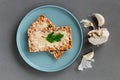 Cracker snacks with garlic and parmesan