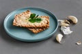 Cracker snacks with garlic and parmesan