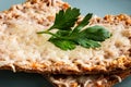 Cracker snacks with garlic and parmesan